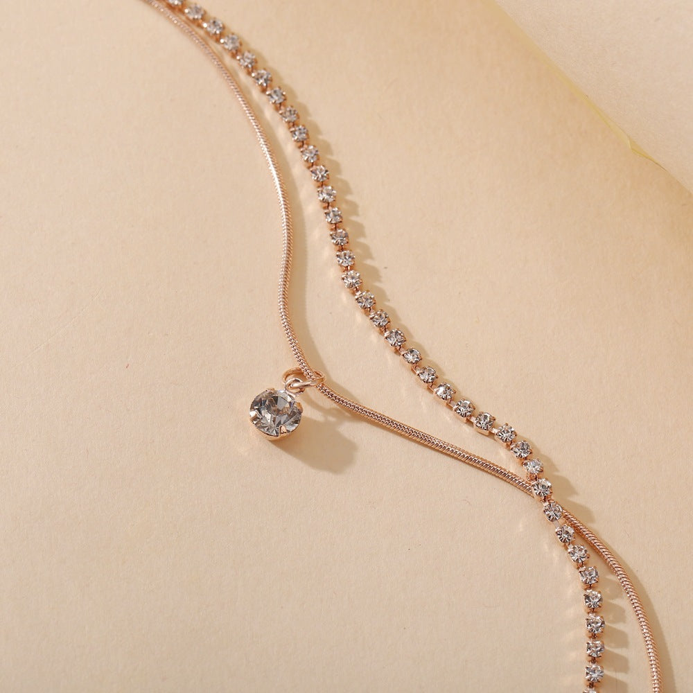 Diamond Dangle Boho Anklet