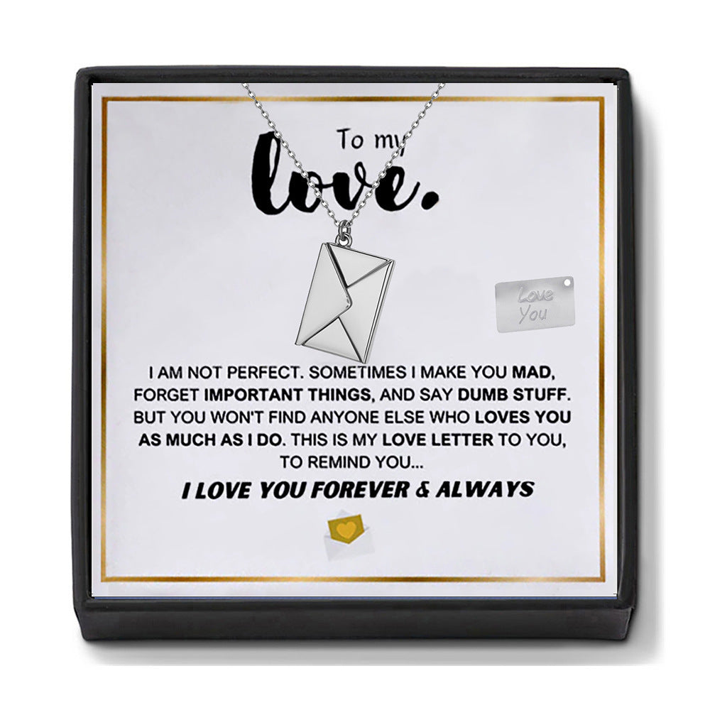"Love Letter" Envelope Necklace Gift Set