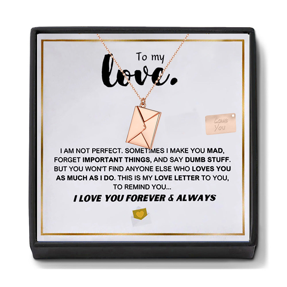 "Love Letter" Envelope Necklace Gift Set