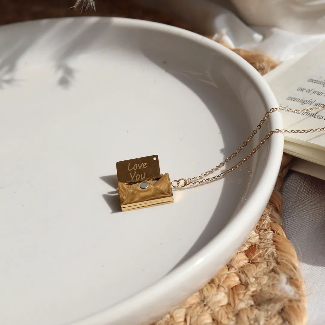 "Love Letter" Envelope Necklace Gift Set