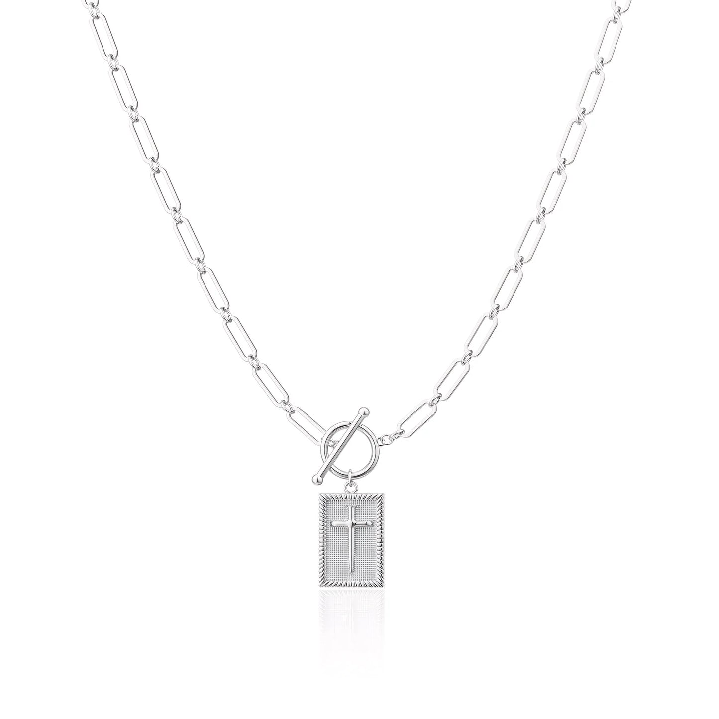 Nail Cross Pendant Necklace - 18K Gold Plated
