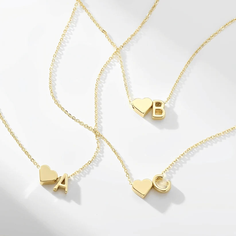 Teeny Heart Initial Necklace