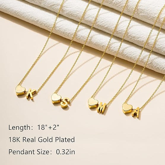 Teeny Heart Initial Necklace