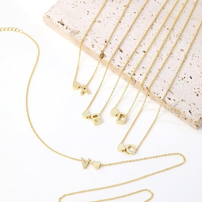 Teeny Heart Initial Necklace