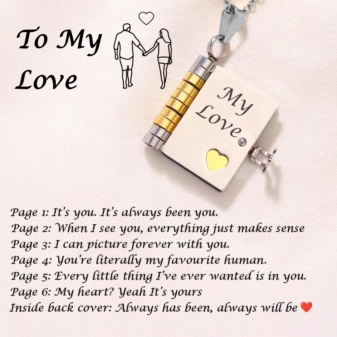 Tiny Tales Book Necklace - To My Love