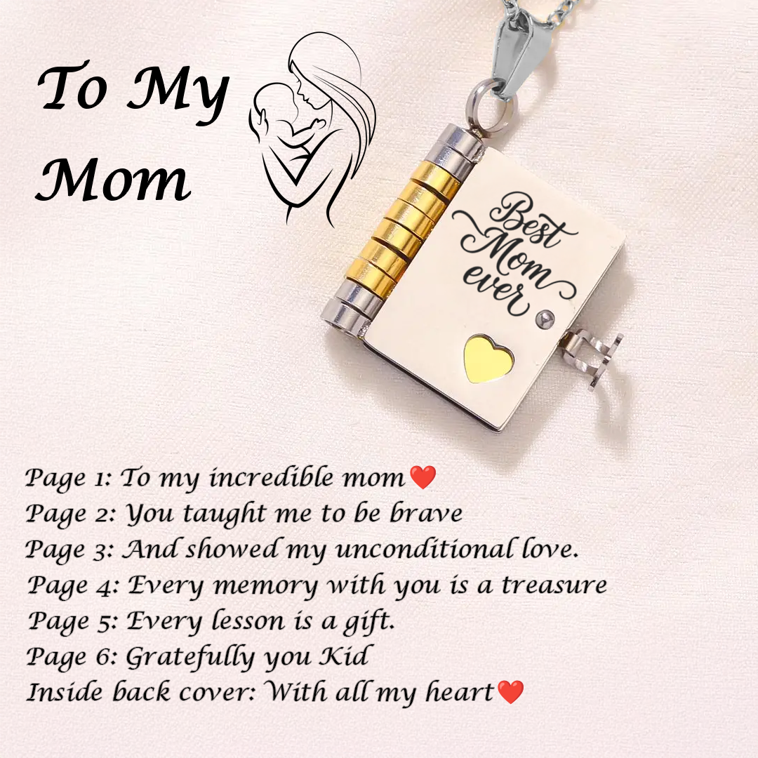 Tiny Tales Book Necklace - To My Mom