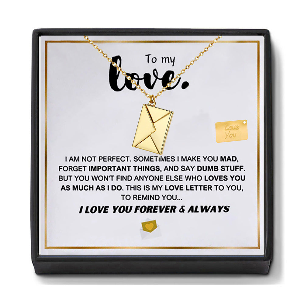 "Love Letter" Envelope Necklace Gift Set