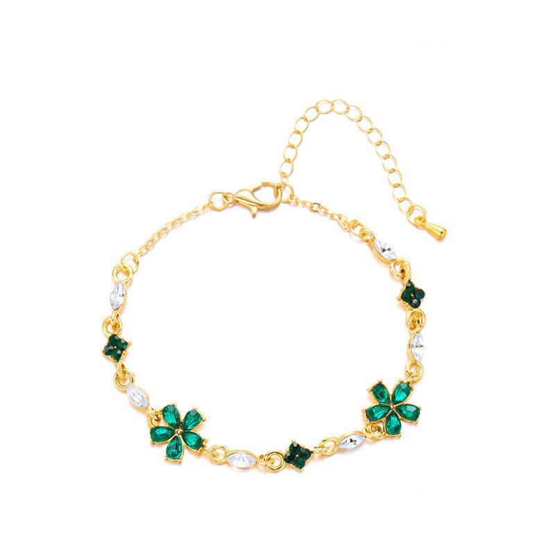 Sparkling Flower Pendant Bracelet