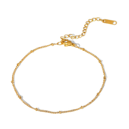 Gold Ball Bead Geometry Anklet