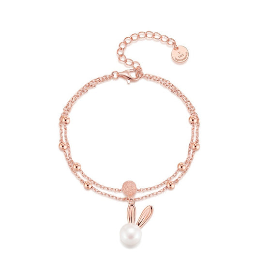 Rabbit Pearl Charm Bracelet