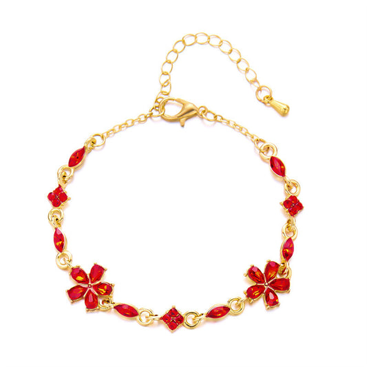 Sparkling Flower Pendant Bracelet