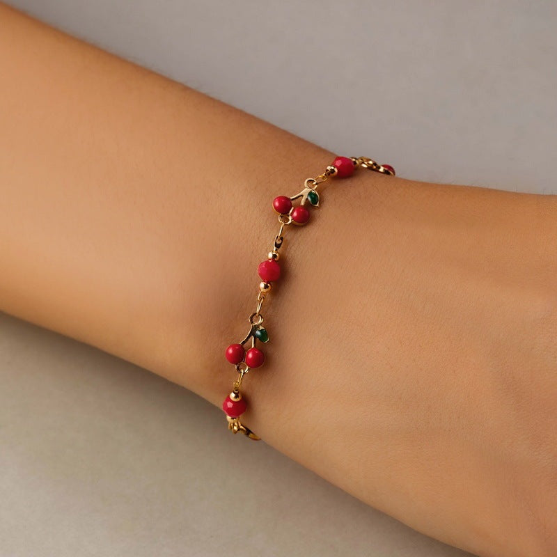 Blooming Cherry Charm Bracelet