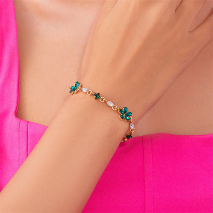 Sparkling Flower Pendant Bracelet