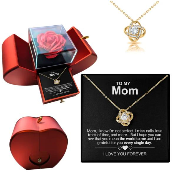 Forever Rose with Charming Necklace - To My Mom