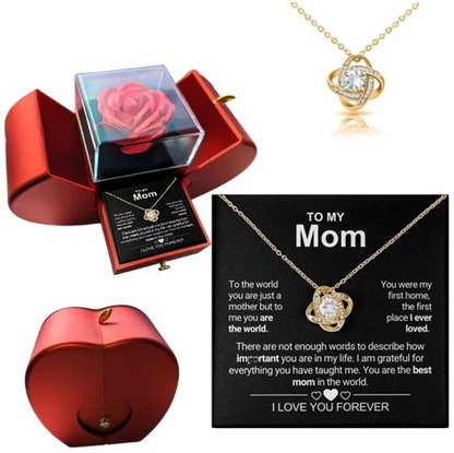 Forever Rose with Charming Necklace - To My Mom