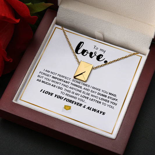 "Love Letter" Envelope Necklace Gift Set