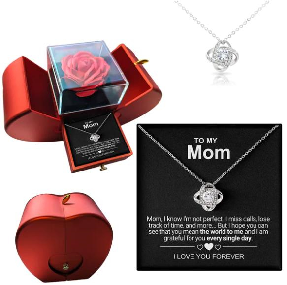 Forever Rose with Charming Necklace - To My Mom