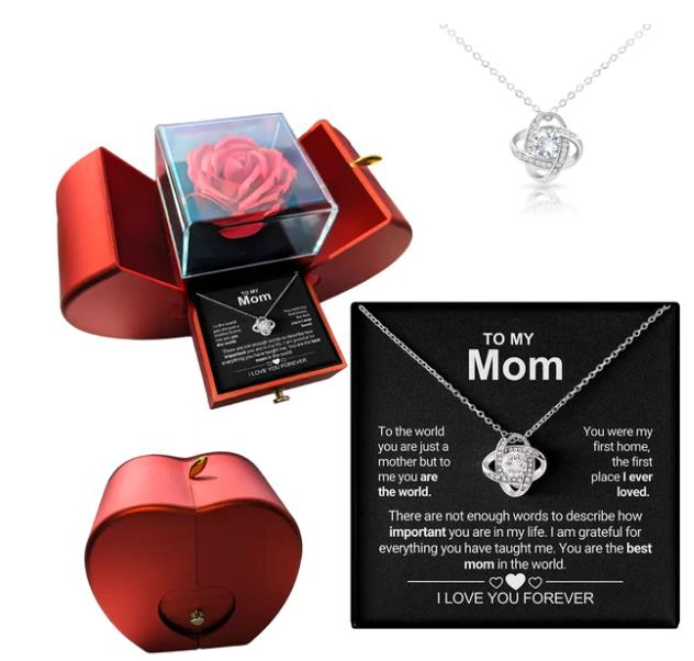 Forever Rose with Charming Necklace - To My Mom