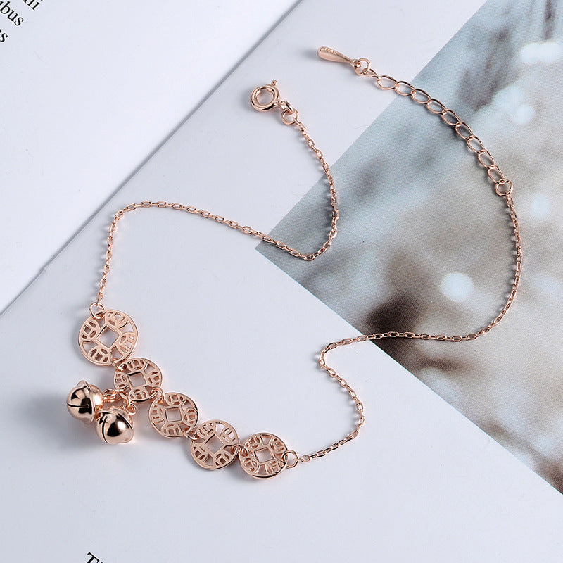 Boho Rose Gold Bells Anklet