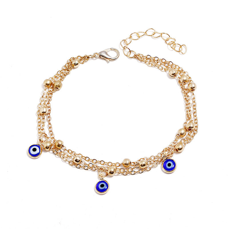 Blue Evil Eye Charm Anklet