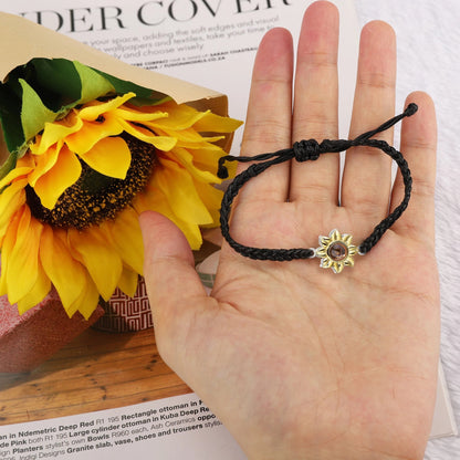 Customized Sunflower Photo Bracelet