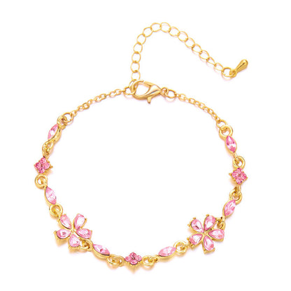 Sparkling Flower Pendant Bracelet