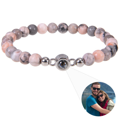 Personalized Natural Stone Photo Bracelet